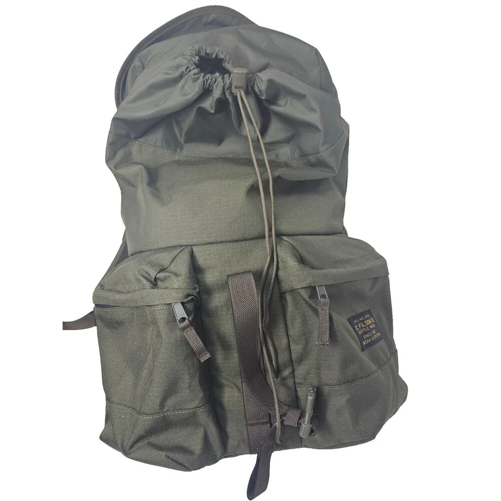 FILSON Ripstop Nylon Backpack Surplus Green Lightweight Padded Straps Hiking